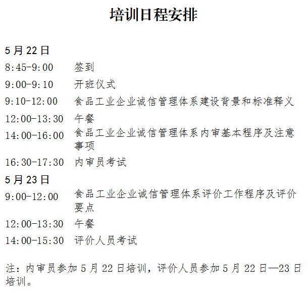 关于举办2025年广东省第一期食品工业企业诚信管理体系内审员和评价人员培训班的通知